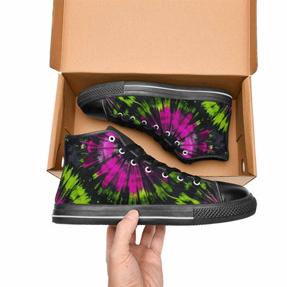 MEN'S Acid Wash Tie Dye Neon High Top Canvas Neon Fantasy Sneakers