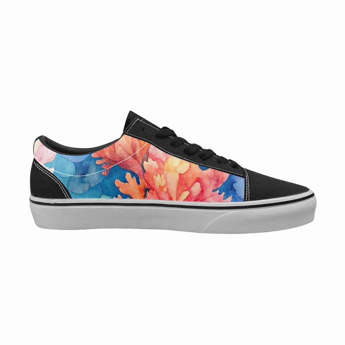 MEN'S Fish Scale Coral Canvas Lace-Up Neon Fantasy Sneakers