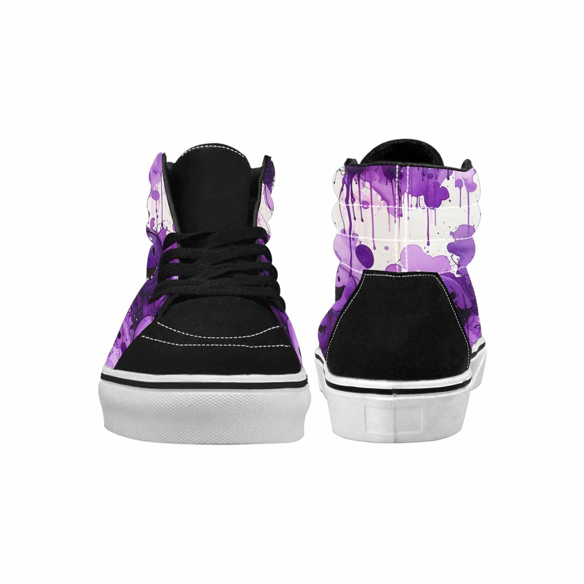 MEN'S Melting Moon Smiley High Top Canvas Kaleidoscope Custom Sneakers