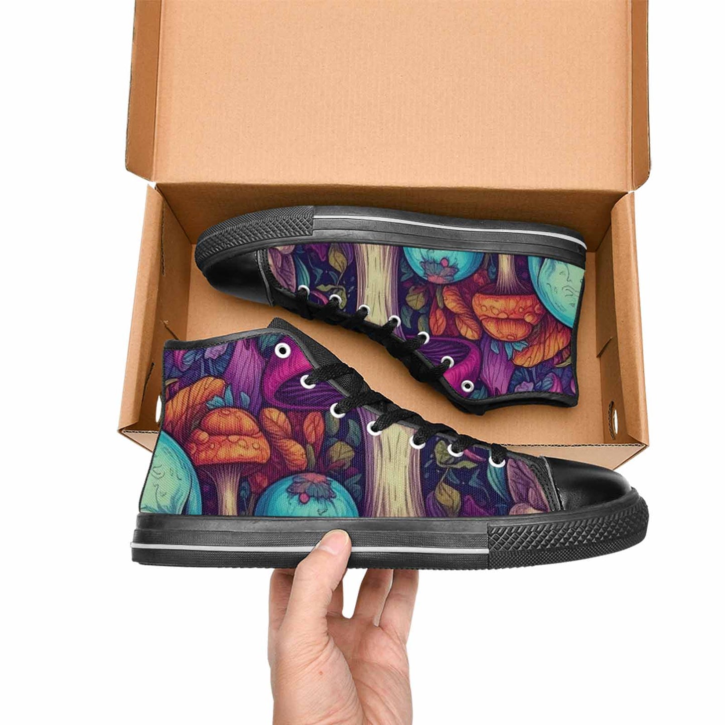 WOMEN'S Mushroom Skull High Top Canvas Dreamcore Shoes