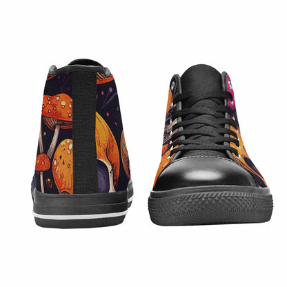 MEN'S Mushroom Skulls High Top Canvas Y2K Custom Sneakers