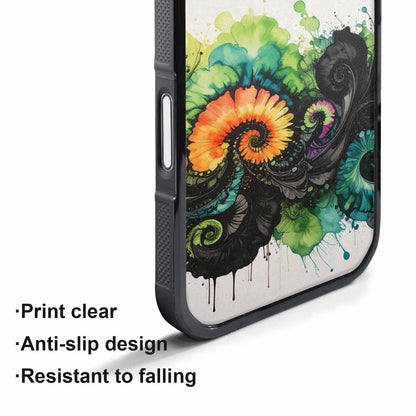 iPhone 17 Pro Max Case — Black &amp; Green Ink Tie Dye, Custom Designed Case Cover