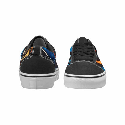 WOMEN'S Flame Burst Lace-Up Canvas Grunge Custom Shoes