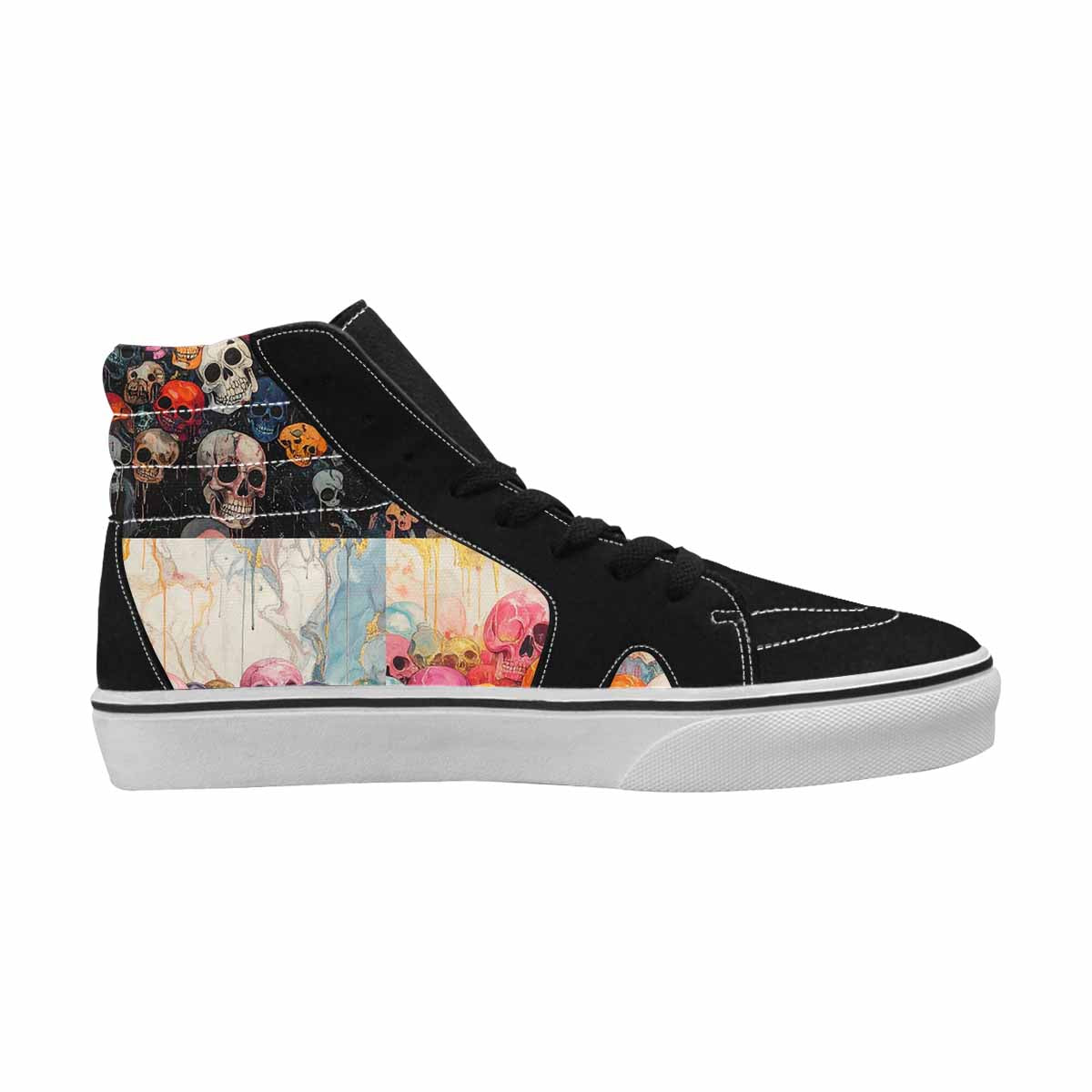 MEN'S Skulls  Marble Skulls High Top Canvas Wallpaper Art Sneakers