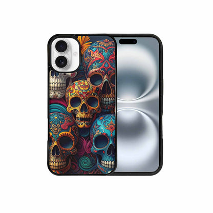 iPhone 16 Plus Case — Skull Waves, Unique Phone Case Design