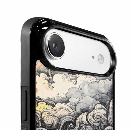 iPhone 17 Air Case — Tie Dye Swirls Black White Tie, Custom Print Case Cover