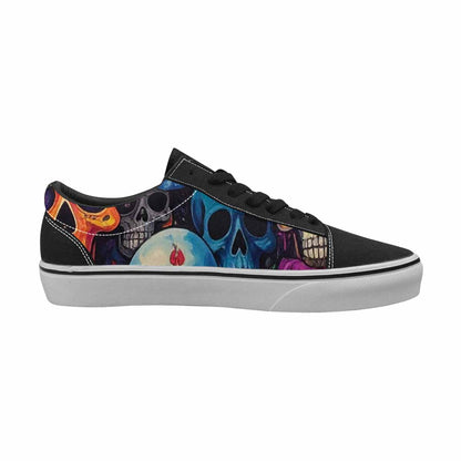 WOMEN'S Skulls (general) Skulls Lace-Up Canvas Vibrant Chaos Custom Sneakers