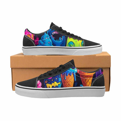 WOMEN'S Ice Cream Monsters  Lace-Up Canvas Vivid Sneakers