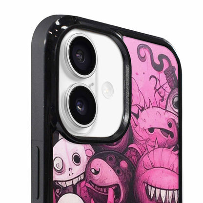 iPhone 17 Case — Black &amp; Pink Ink Cartoon Cute, Personalized Phone Case