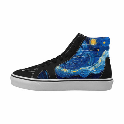 MEN'S Starry Night Galaxy High Top Canvas Neon Fantasy Custom Sneakers