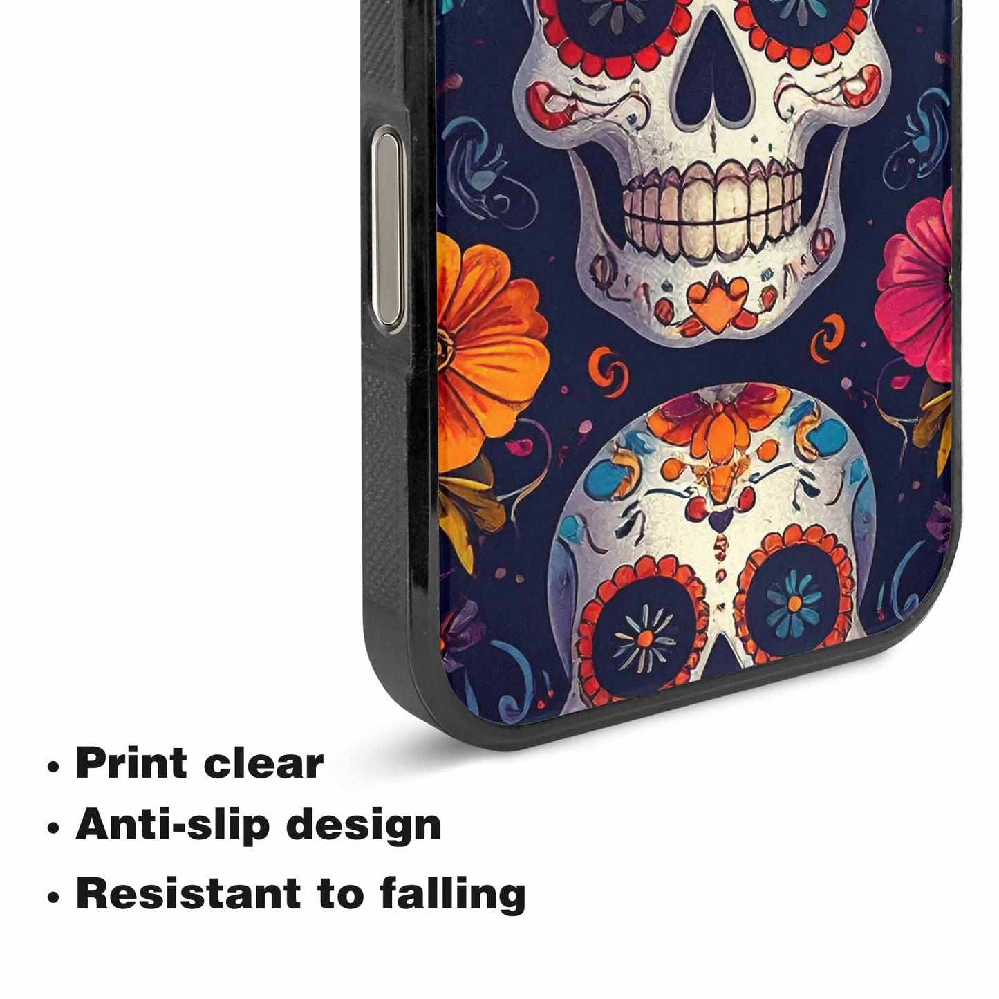 iPhone 16 Pro Max Case — Day Of Dead Sugar Skull Custom, Custom Made Phone Cover