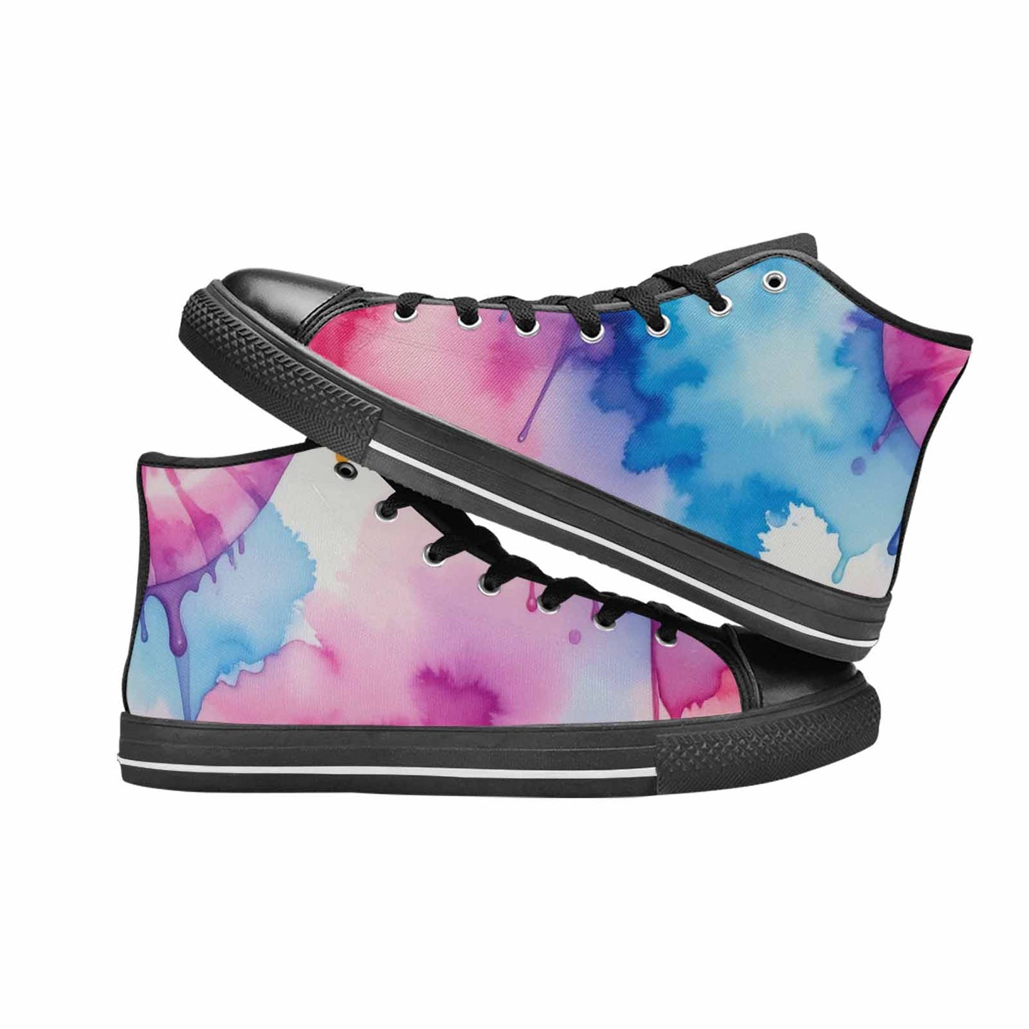 MEN'S Dripping Tie Dye Spiral High Top Canvas Wallpaper Art Sneakers
