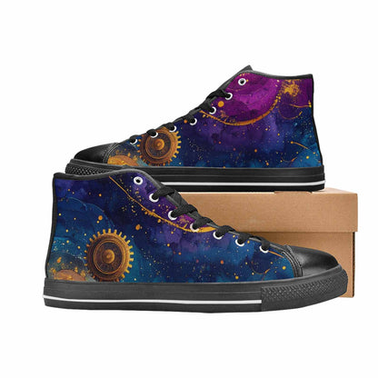 WOMEN'S Steampunk Galaxy High Top Canvas Aesthetic Custom Shoes