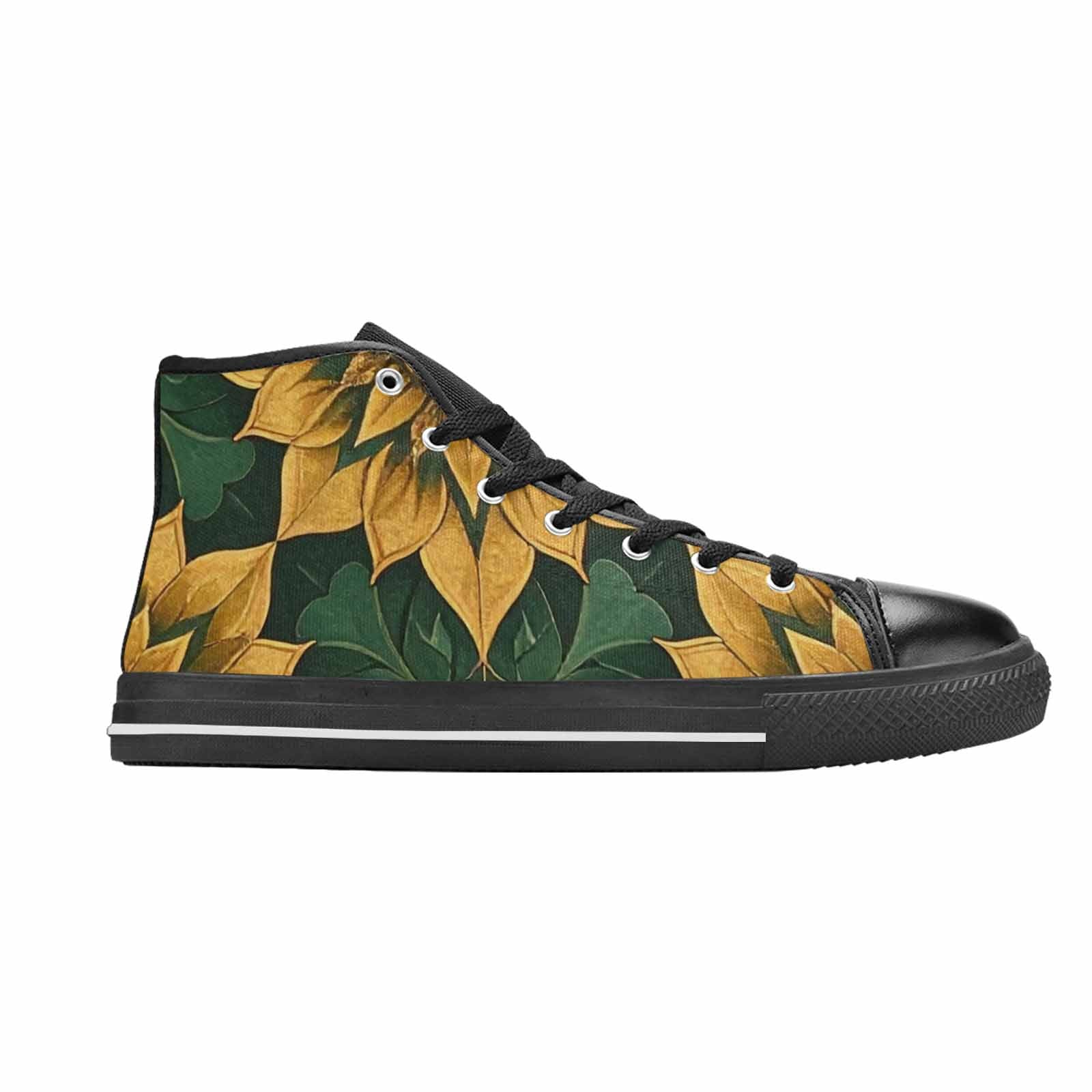 WOMEN'S Sunflower Mandala Kaleidoscope High Top Canvas Neon Fantasy Sneakers