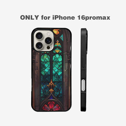 iPhone 16 Pro Max Case — Stained Glass Window Pattern Seamless Repeat, Custom Phone Case