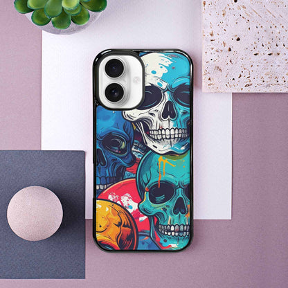iPhone 16 Case — Graffiti Skull Art Seamless Pattern Vibrant, Custom Made Phone Cover