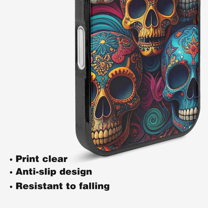 iPhone 16 Plus Case — Skull Waves, Unique Phone Case Design
