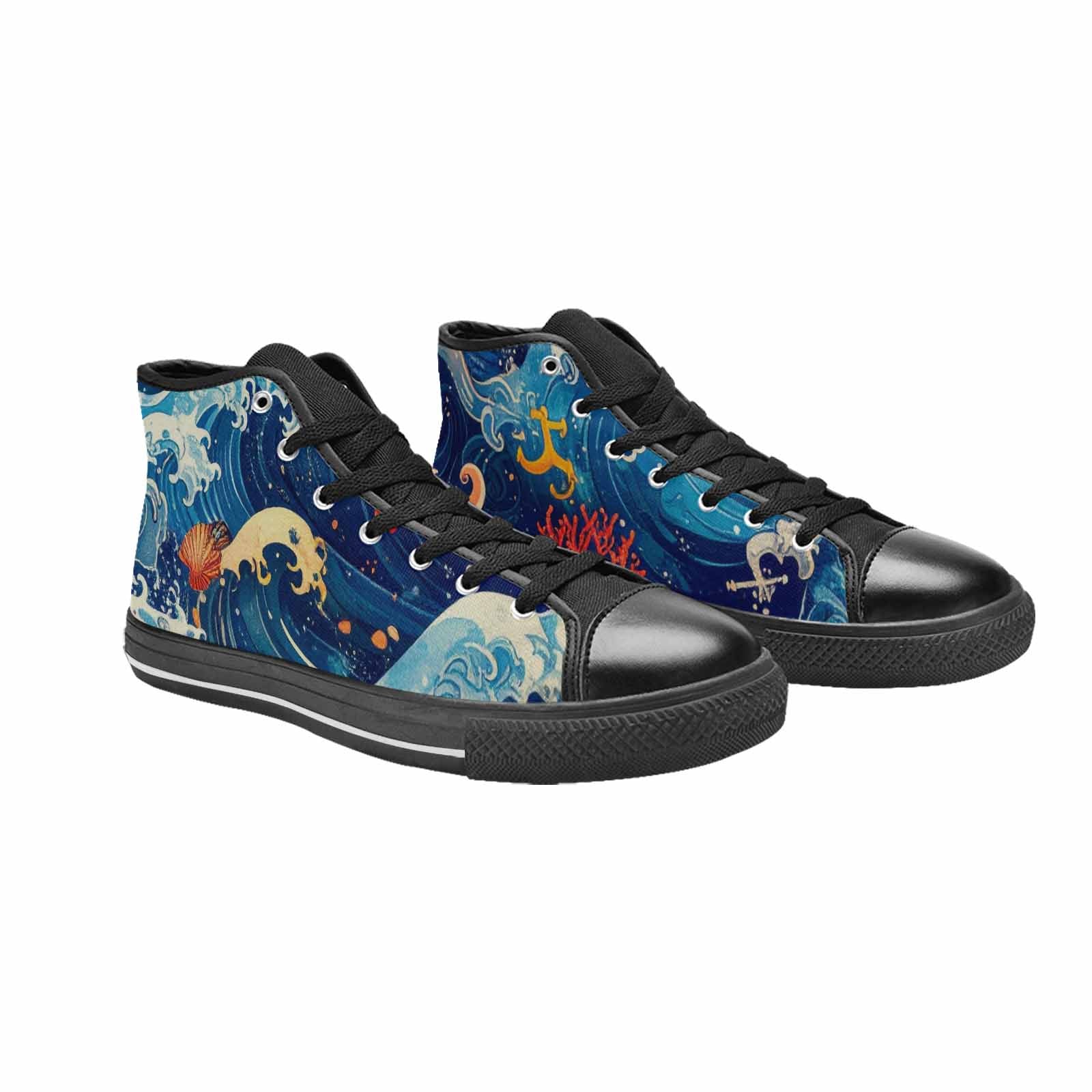 WOMEN'S Ocean Wave High Top Canvas Y2K Sneakers