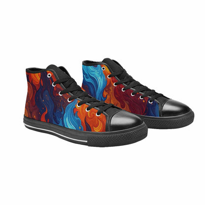 WOMEN'S Fire Flame High Top Canvas Y2K Shoes