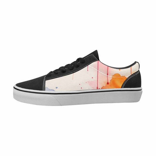 MEN'S Tie Dye Black & Red Ink Canvas Bold Print Kaleidoscope Original Art Sneakers