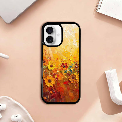 iPhone 17 Case — Impressionist Sunflower Brushstroke Pattern Floral, Personalized Phone Case