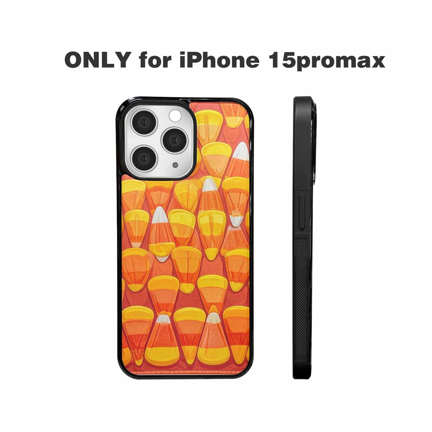 iPhone 15 Pro Max Case — Candy Corn Shapes In Bright Orange, Custom Printed Phone Case