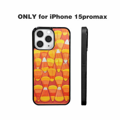 iPhone 15 Pro Max Case — Candy Corn Shapes In Bright Orange, Custom Printed Phone Case