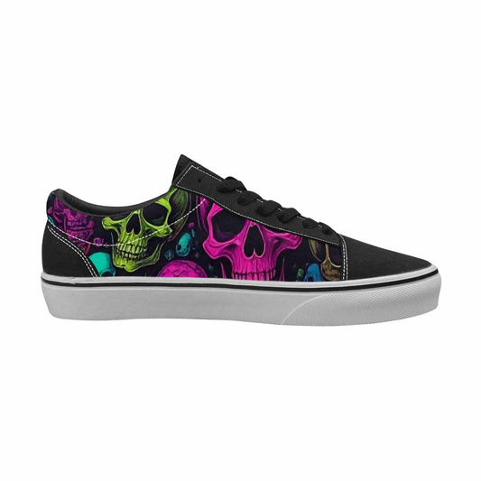 WOMEN'S Skulls - Neon Canvas Lace-Up Grunge Shoes