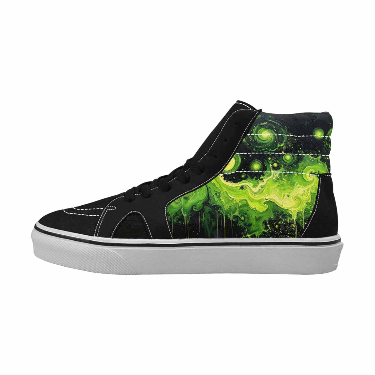 WOMEN'S Melting Galaxy Acid Green High Top Canvas Dreamcore Custom Shoes
