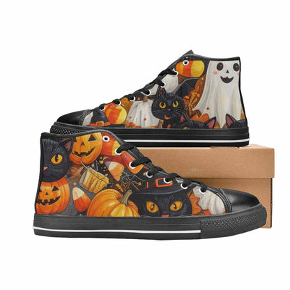 MEN'S Halloween High Top Canvas Wallpaper Art Custom Shoes