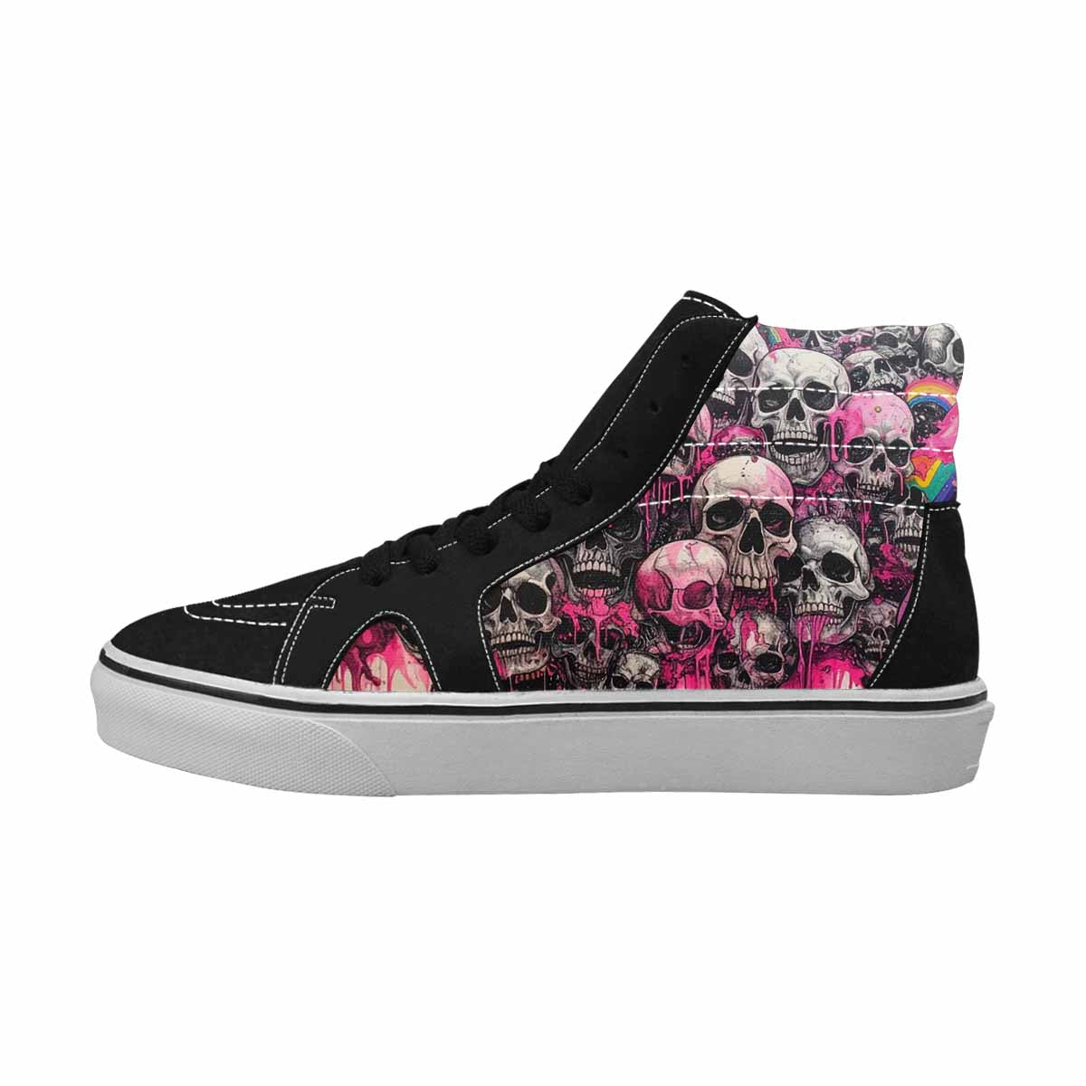 MEN'S Rainbow From Skull S High Top Canvas Wallpaper Art Sneakers