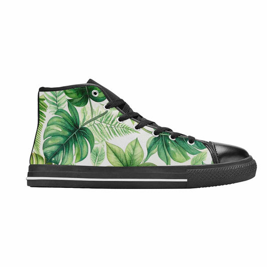 WOMEN'S Seven-Point Palmate Leaf High Top Canvas Vibrant Chaos Sneakers