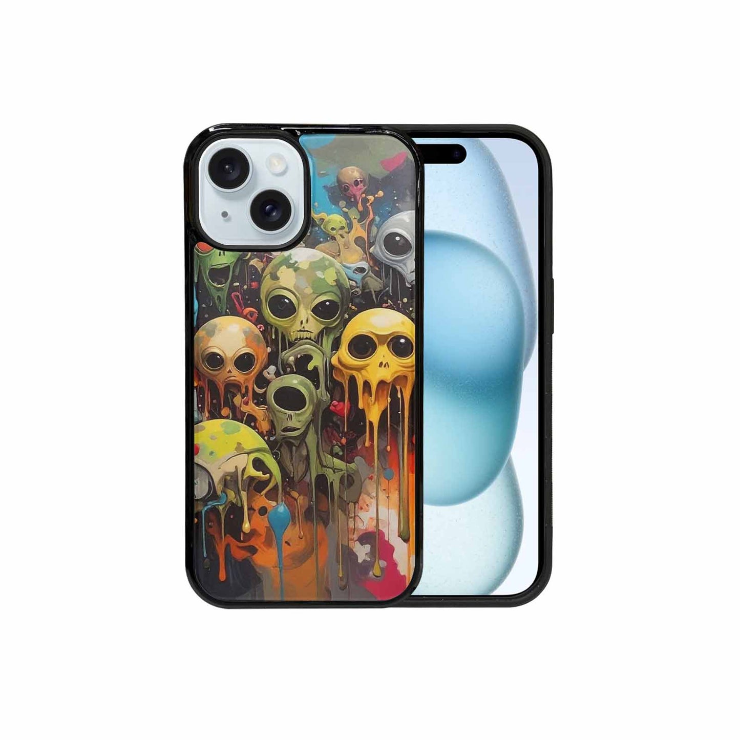 iPhone 15 Case — Aliens Camomelting Aliens Patt, Original Design Phone Case