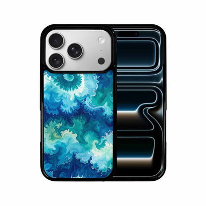 iPhone 17 Pro Case — Tie Dye Ocean Blues Blended Tie, Custom Made Phone Cover