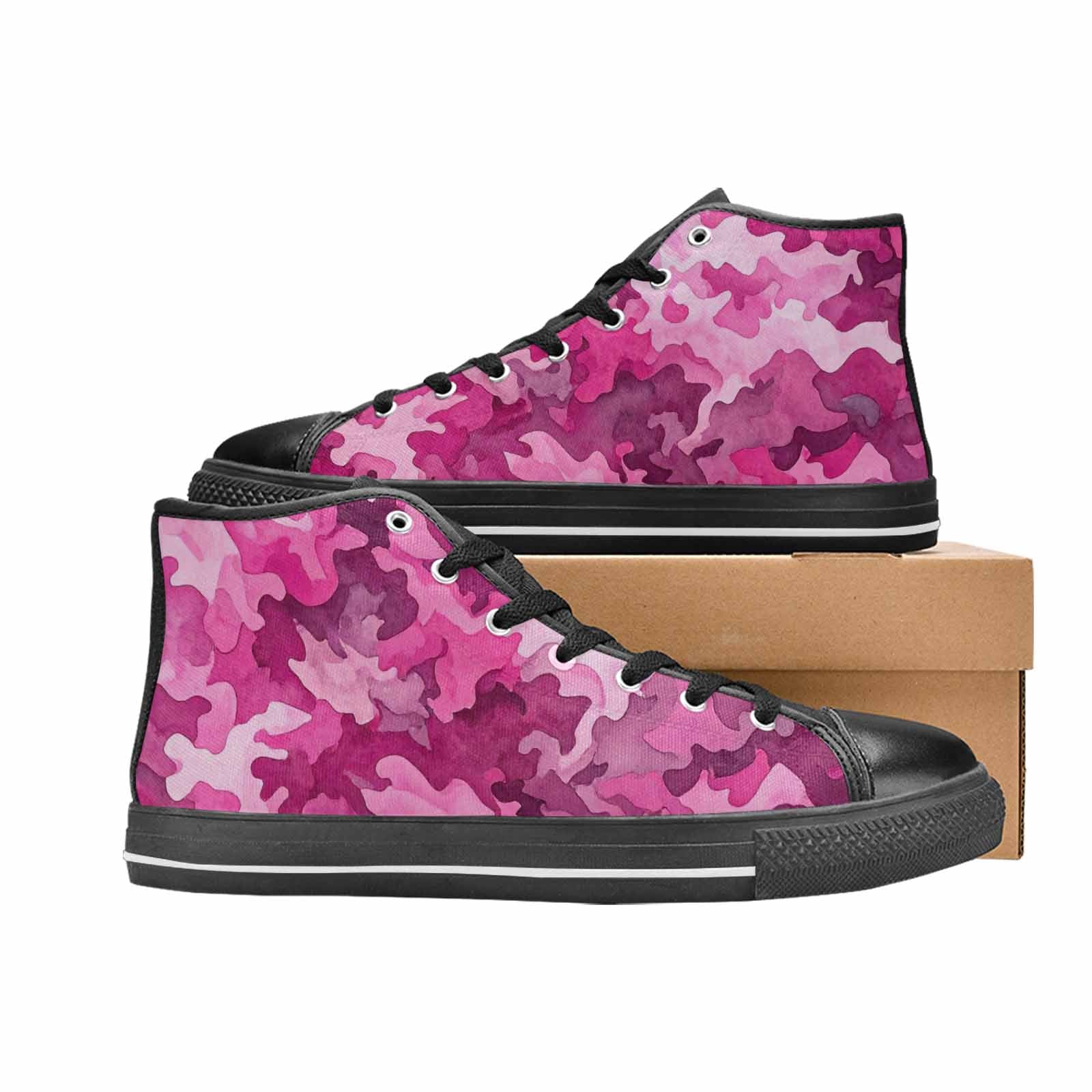 WOMEN'S Military Camouflage Blotch High Top Canvas Dreamcore Custom Shoes