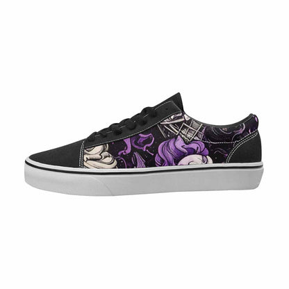 WOMEN'S Ice Cream Black & Purple Ink Canvas Personalized Neon Fantasy Customized Sneakers