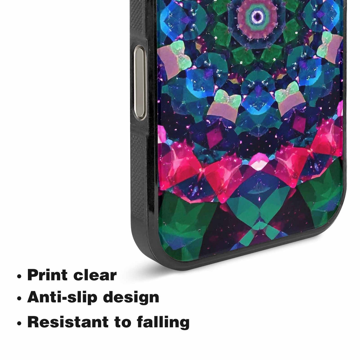 iPhone 16 Pro Max Case — Crystal Mandala Art Seamless Pattern Vibrant, Custom Phone Case
