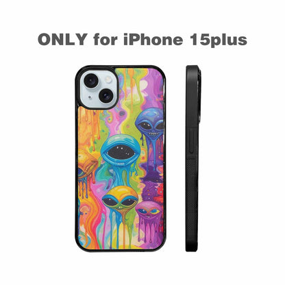iPhone 15 Plus Case — Aliens Tie Dyemelting Aliens P Bod, Custom Phone Case