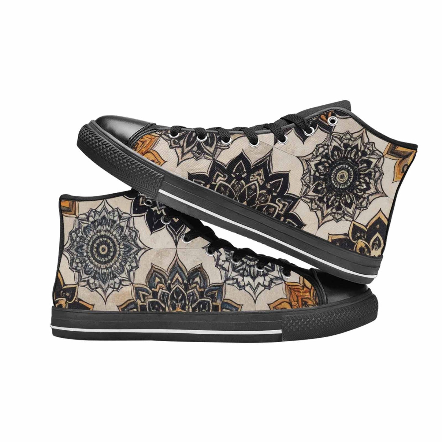 MEN'S Mandala High Top Canvas Dark Academia Custom Shoes
