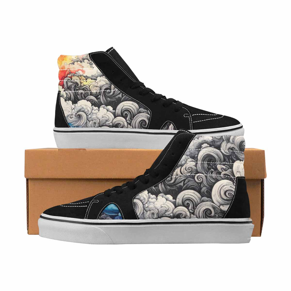 MEN'S Tie Dye High Top Canvas Wearable Art Aesthetic Custom Sneakers