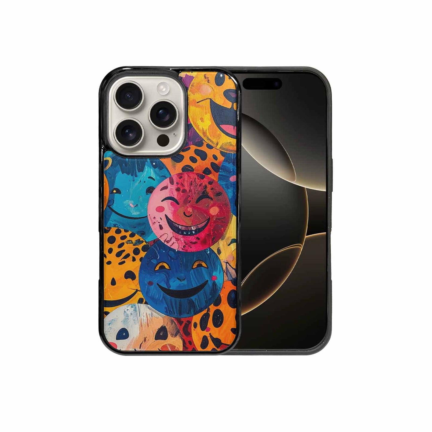 iPhone 16 Pro Case — Smiley Faces Animal Printsmile Kh7 Personalized, Custom Print Case Cover