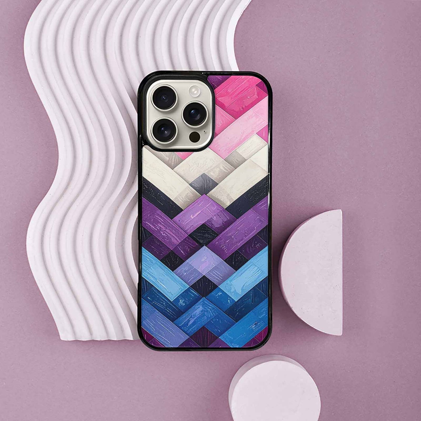 iPhone 16 Pro Max Case — Genderfluid Flag Color Theme Small Rainbow, Custom Made Phone Cover