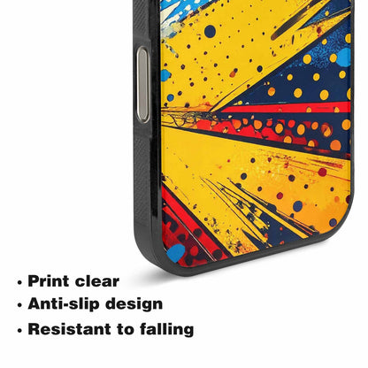iPhone 16 Pro Max Case — Comic Halftone Comic Bursts Pattern Hundreds, Personalized Phone Case
