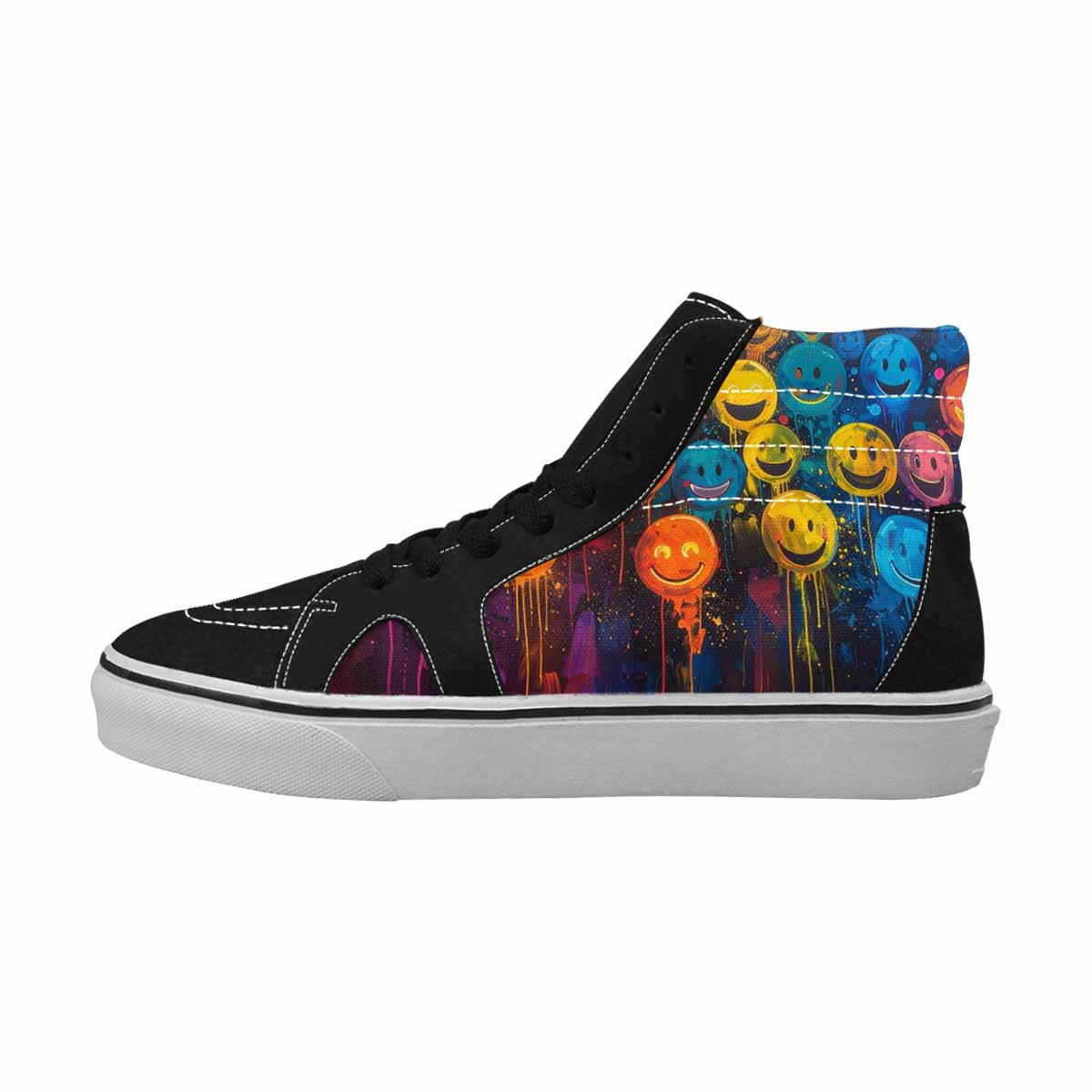MEN'S Smiley Faces × Glow High Top Canvas Surreal Shoes