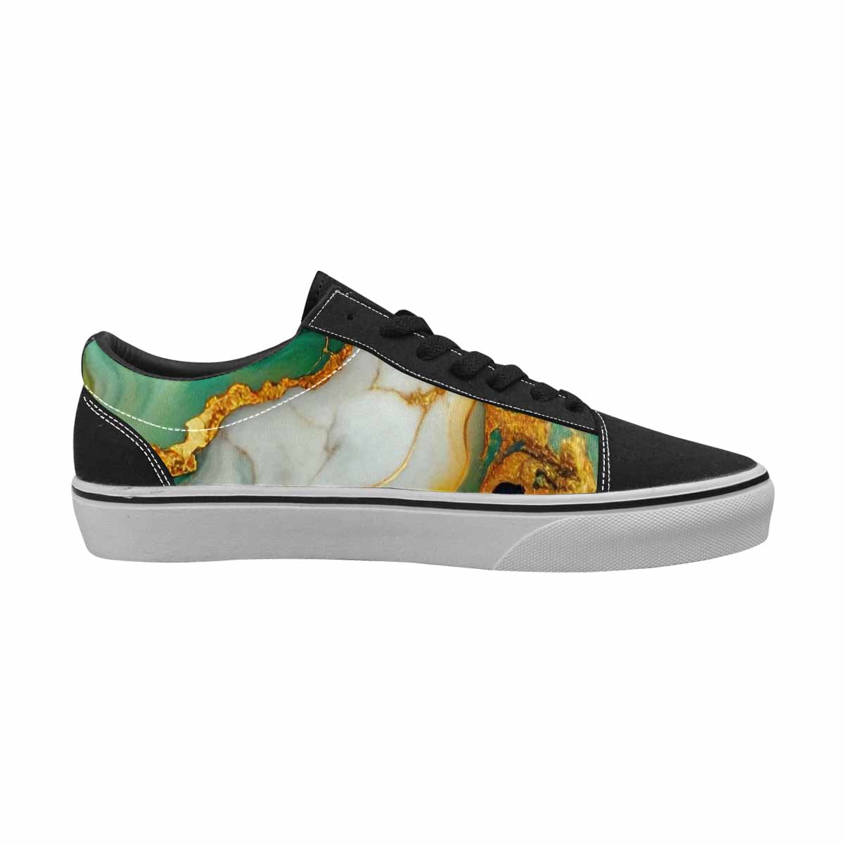 MEN'S Marble Gold Canvas Lace-Up Aesthetic Shoes