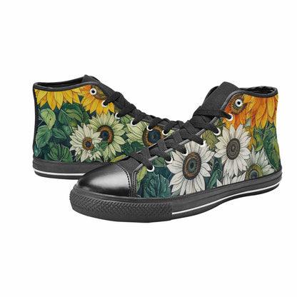 MEN'S Sunflower High Top Canvas Cottagecore Sneakers