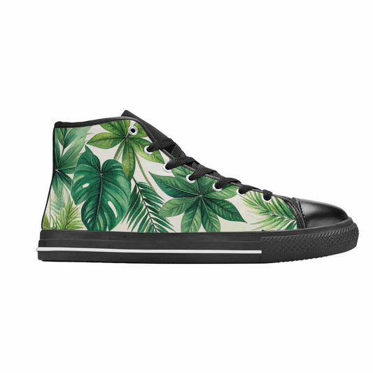 WOMEN'S Seven-Point Palmate Leaf High Top Canvas Cottagecore Custom Sneakers