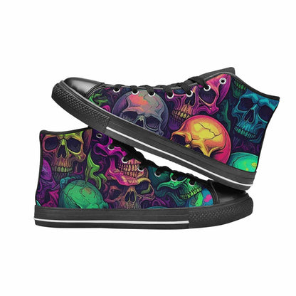 MEN'S Skulls - Neon High Top Canvas Dark Academia Shoes