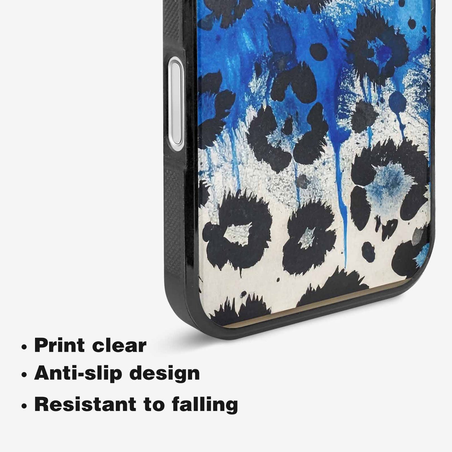 iPhone 16 Case — Animal Print Black Blue Ink Animal, Custom Print Case Cover
