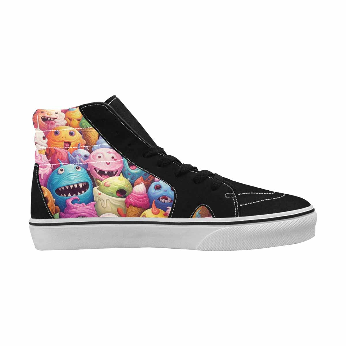 MEN'S Melting Ice Cream Monster High Top Canvas Cottagecore Sneakers